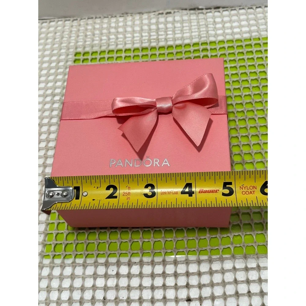 Pandora Pink Jewelry Gift Box w/ Ribbon Bow & Small White Inner Box